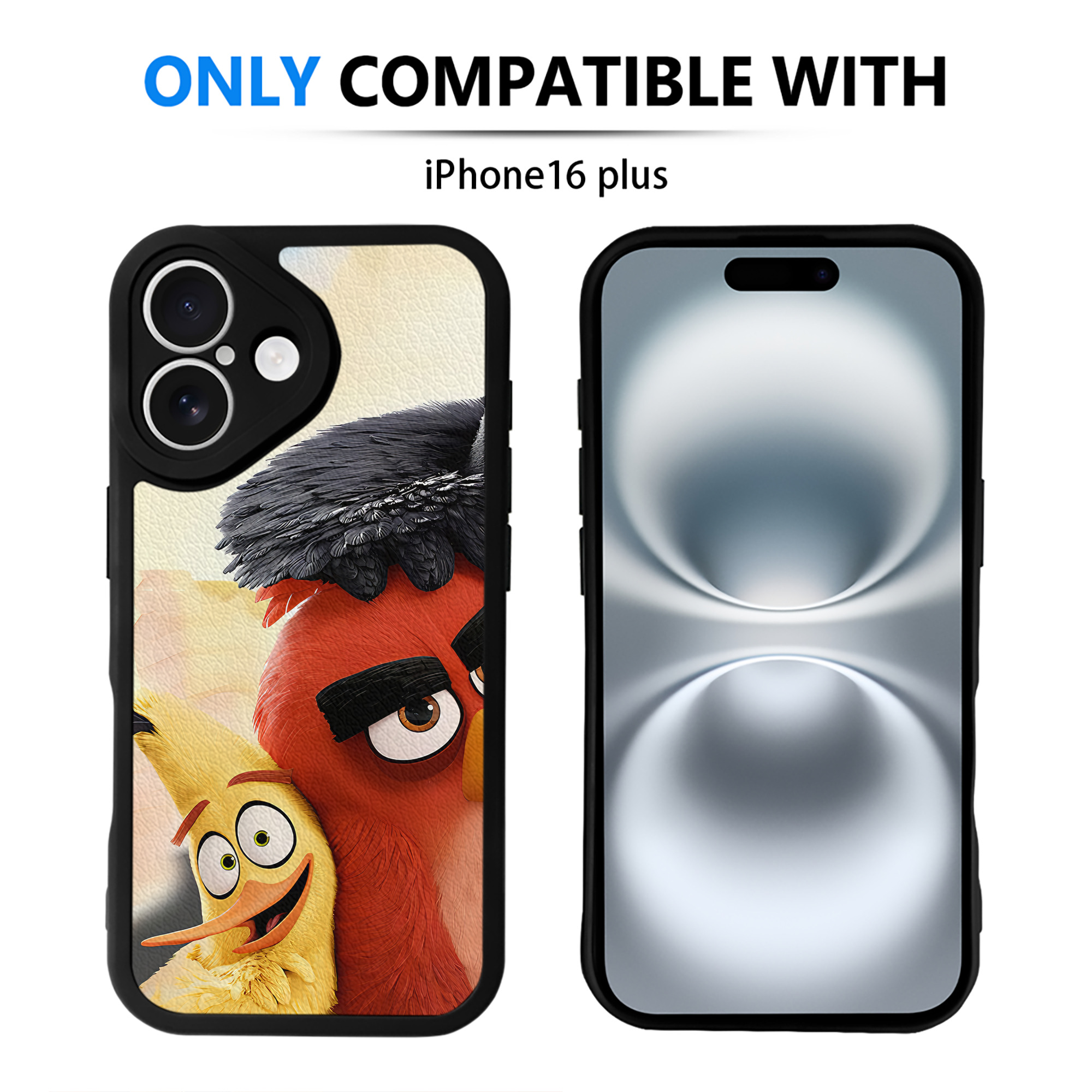 （画像用） Angry Birds アングリーバード 【iPhone 16シリーズ対応】シリコンスマホケース（レザー調） 材質：シリコン